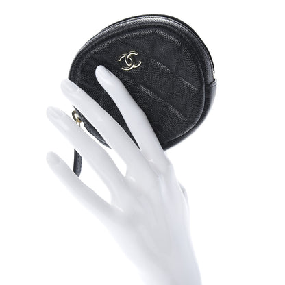 Chanel Caviar Quilted Zip Around Classic Coin Purse Black 2 of 8
