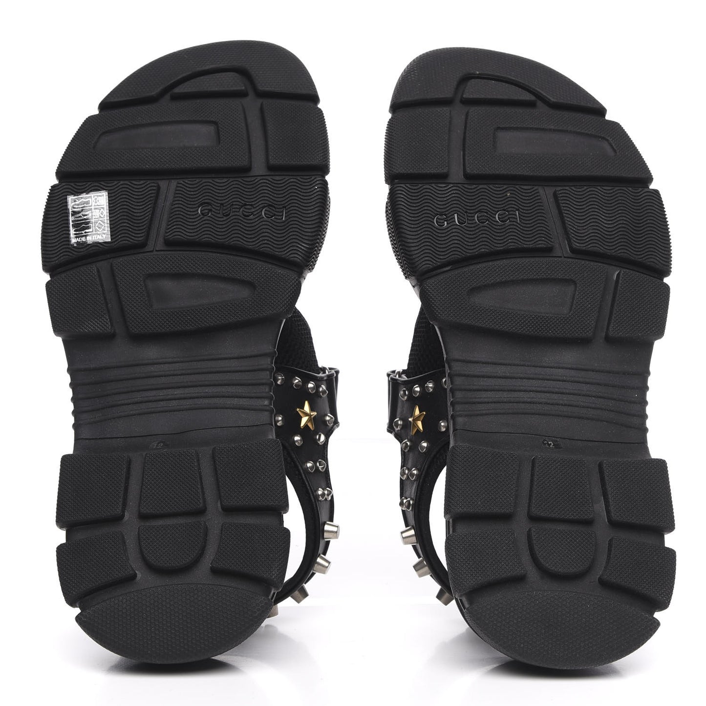 Nappa Mesh Studded Mens Aguru Sandals 12 Black