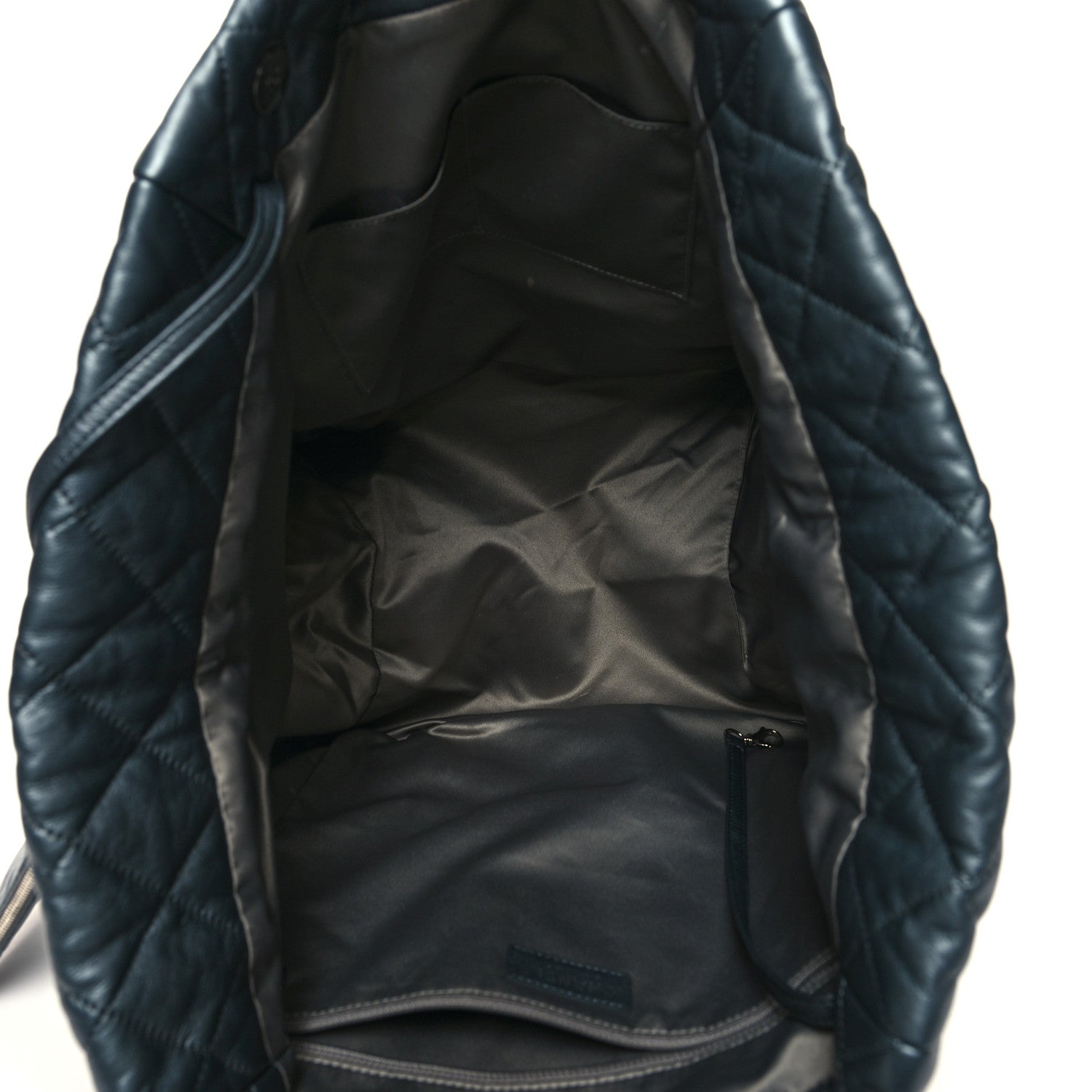 Chanel Metallic Lambskin Quilted Large Week End on Mars Tote Dark Grey 5 of 15