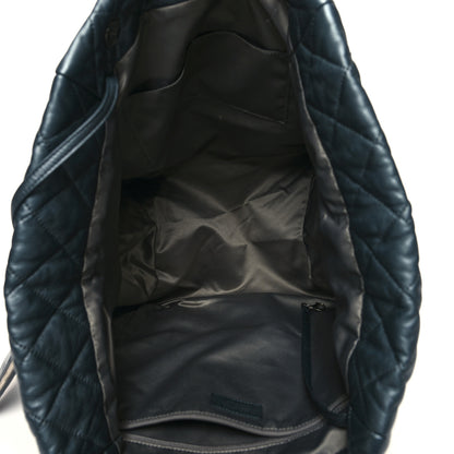 Chanel Metallic Lambskin Quilted Large Week End on Mars Tote Dark Grey 5 of 15