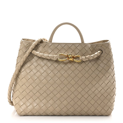 Bottega Veneta Nappa Intrecciato Medium Andiamo Shoulder Bag Ecru 1 of 9