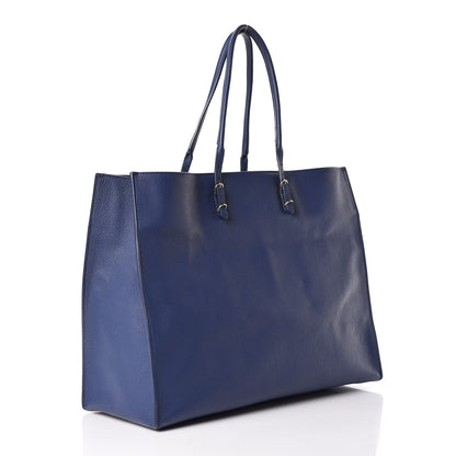 Balenciaga Grained Calfskin Gold Metallic Edge Hardware Papier A4 Tote Bleu 3 of 17