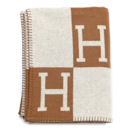 Hermes Wool Cashmere Avalon Blanket Ecru Camel 1 of 4