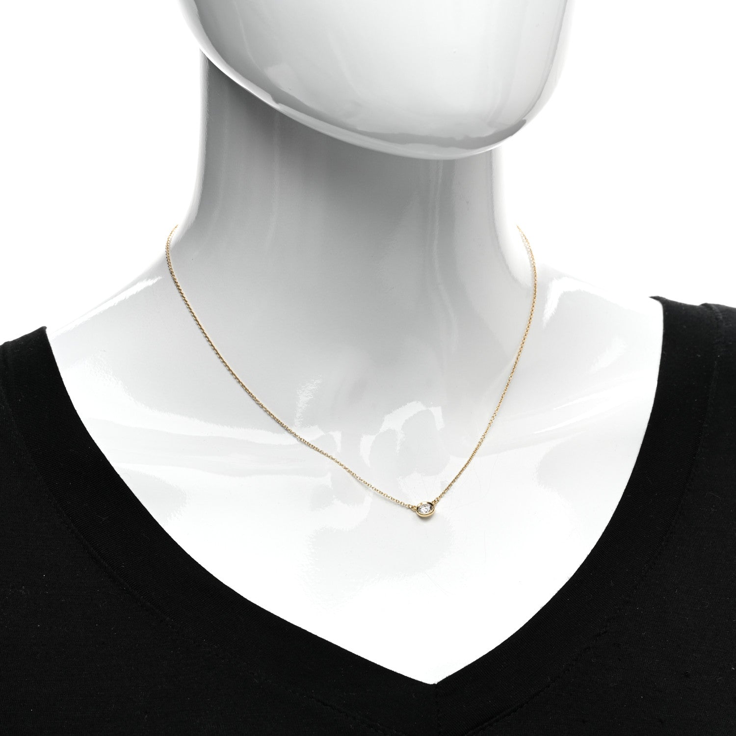 Tiffany 18K Yellow Gold Diamond .33ct Elsa Peretti Diamonds by the Yard Pendant Necklace 2 of 4