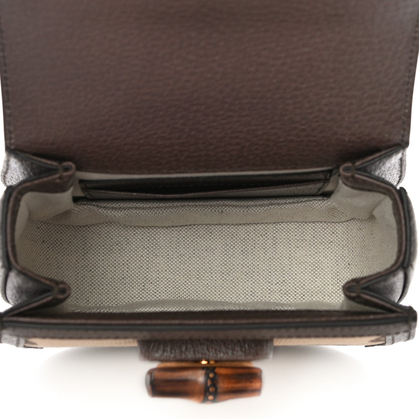 Monogram Jumbo GG Textured Dollar Calfskin Web Mini Bamboo 1947 Top Handle Bag Camel Ebony New Acero