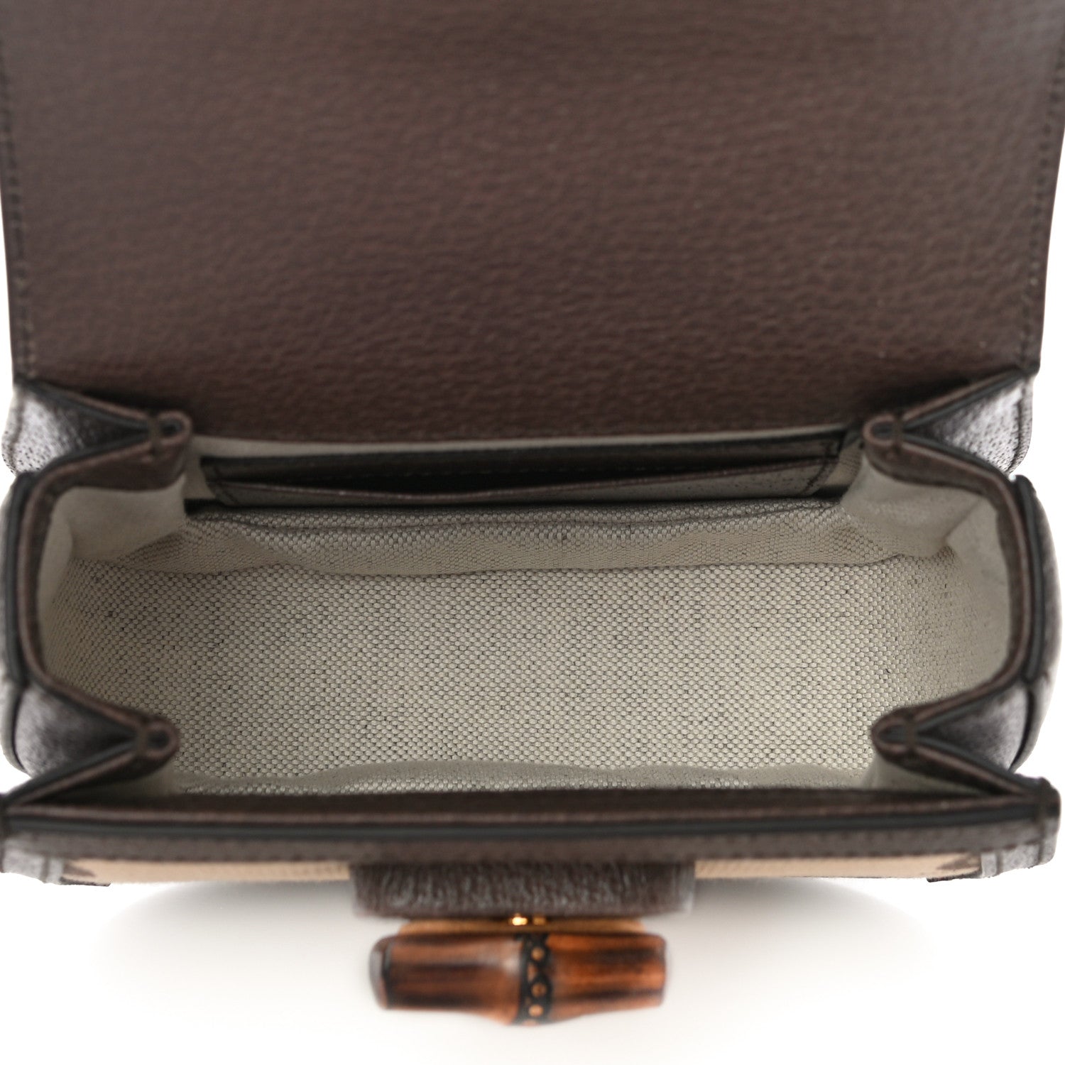 Gucci Monogram Jumbo GG Textured Dollar Calfskin Web Mini Bamboo 1947 Top Handle Bag Camel Ebony New Acero 5 of 11
