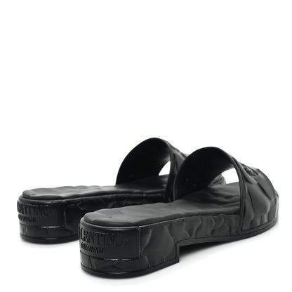 Valentino Garavani Rubber Atelier 03 Rose Edition 25/40mm Platform Slide Sandals 40 Black 5 of 7