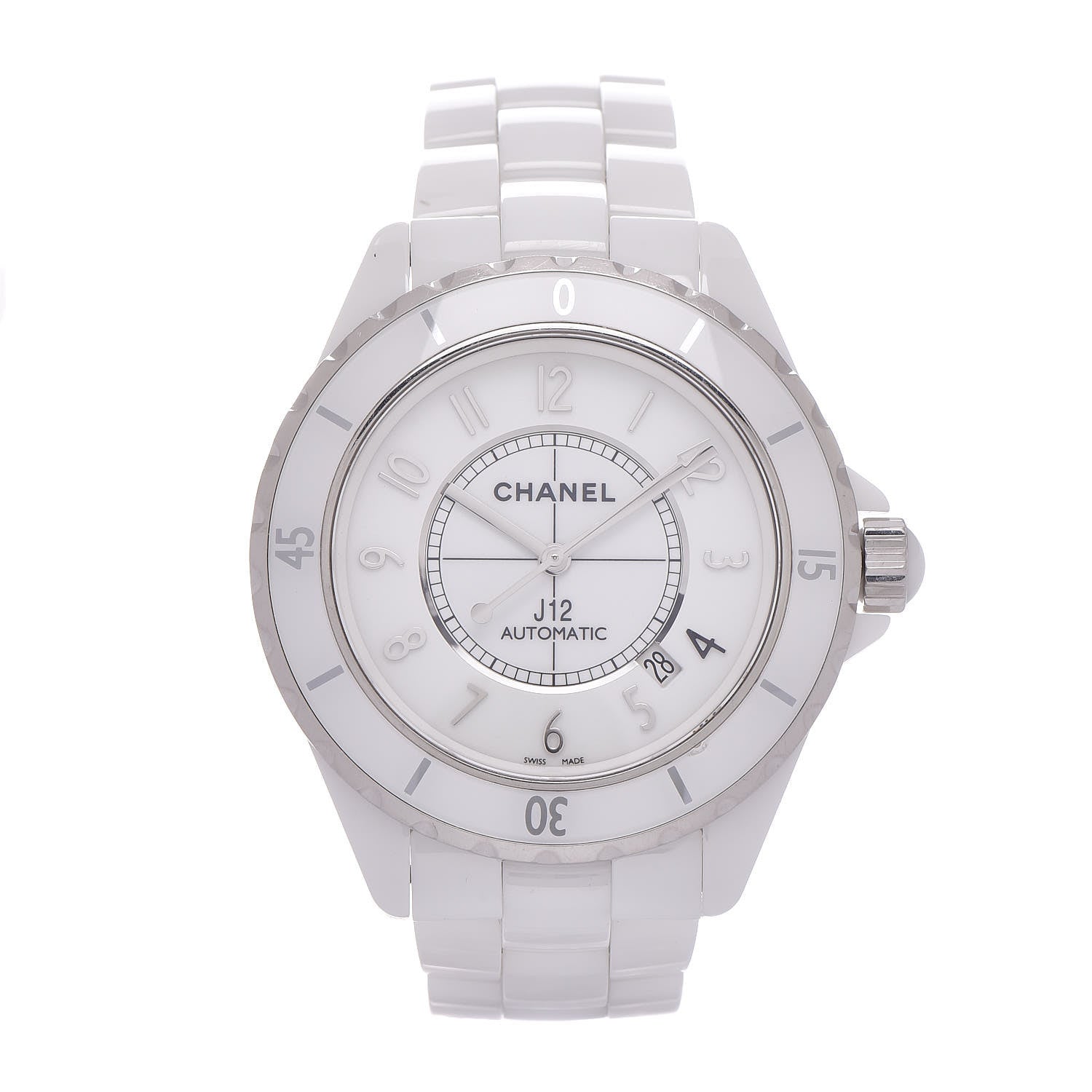 Chanel Stainless Steel Ceramic 38mm J12 Automatic Watch White 1 of 7