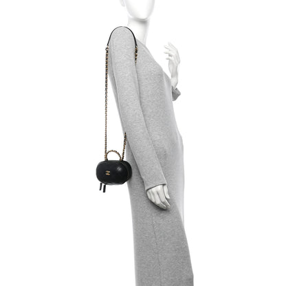 Chanel Lambskin Quilted CC Bubble Vanity Case With Chain Black 2 of 11