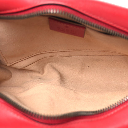 Gucci Calfskin Matelasse Small GG Marmont Chain Shoulder Bag Hibiscus Red 5 of 11