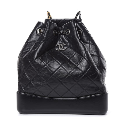 Chanel Aged Calfskin Quilted Gabrielle Backpack Black 1 of 12