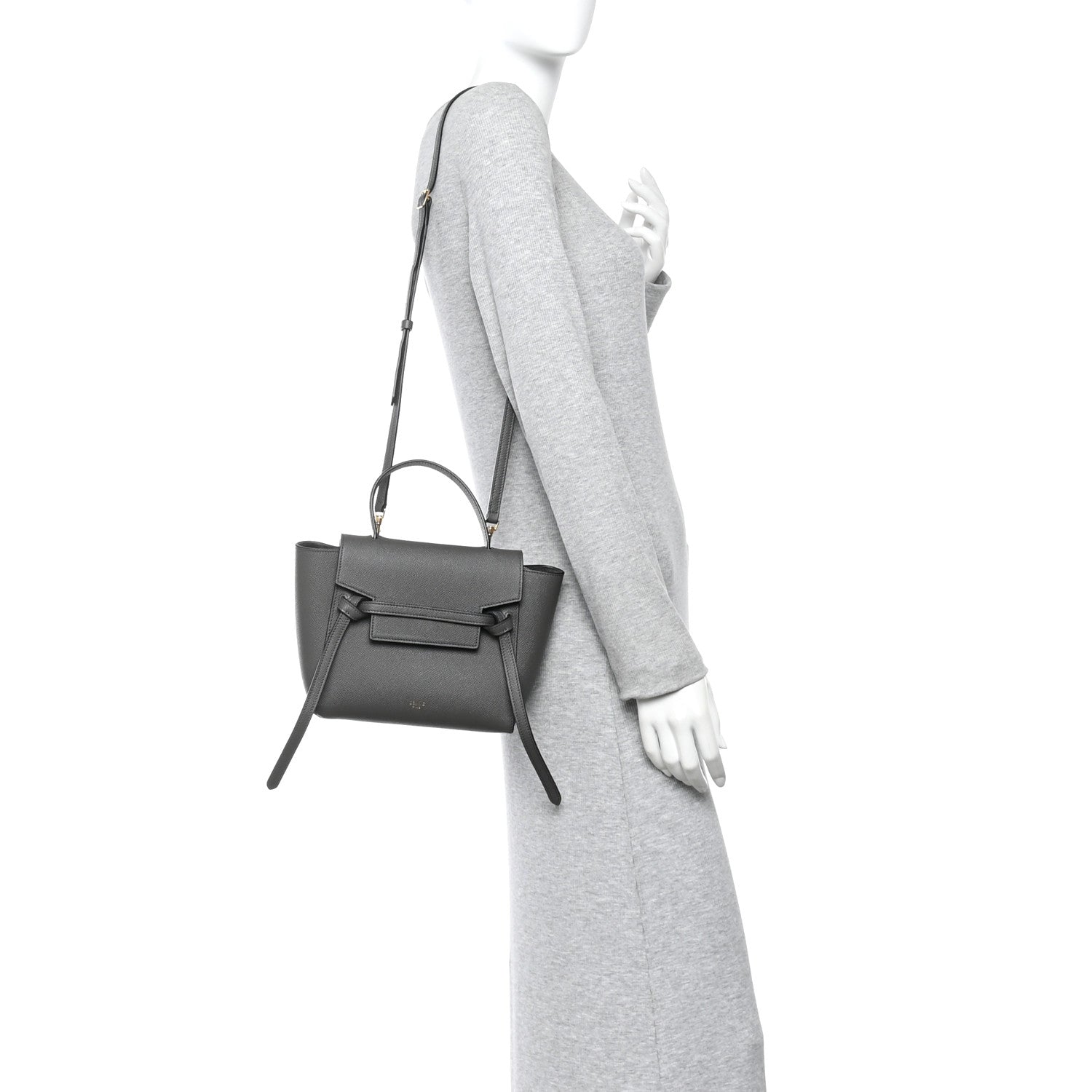 Celine Grained Calfskin Nano Belt Bag Grey 2 of 13