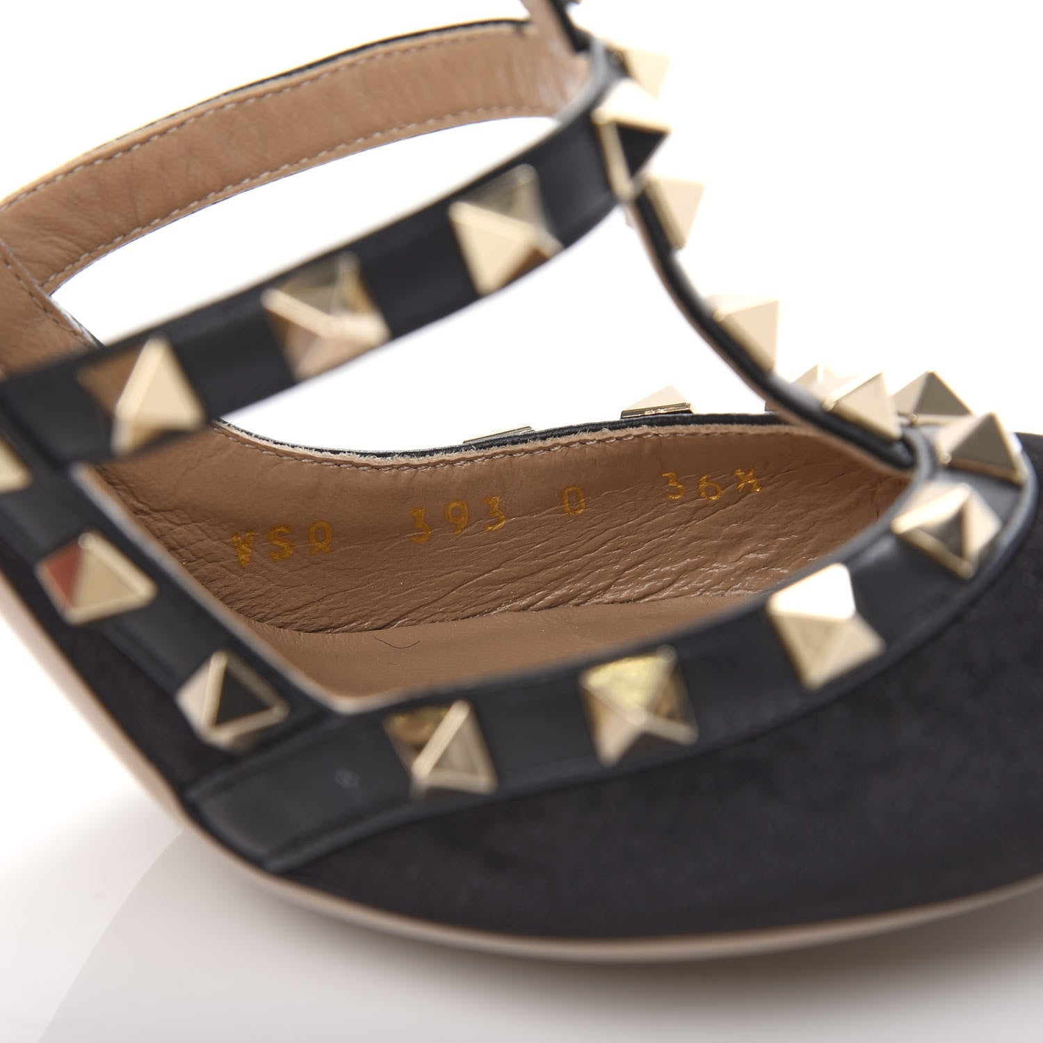 Valentino Garavani Velvet Rockstud Ankle Strap Pumps 36.5 Black 10 of 11