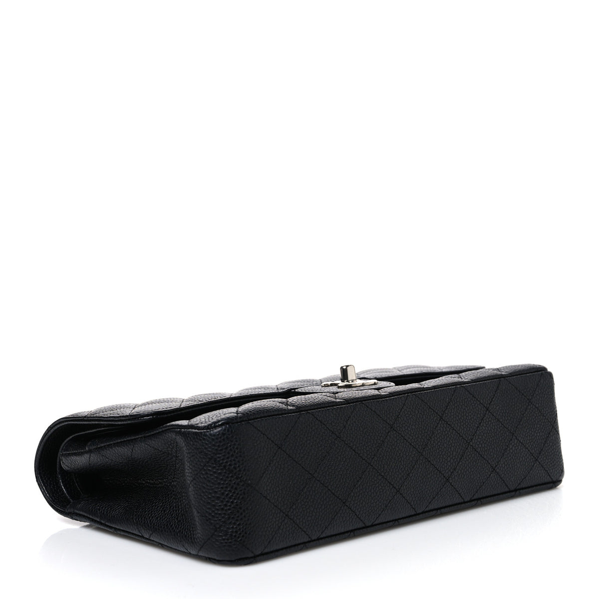 Caviar Quilted Medium Double Flap Black