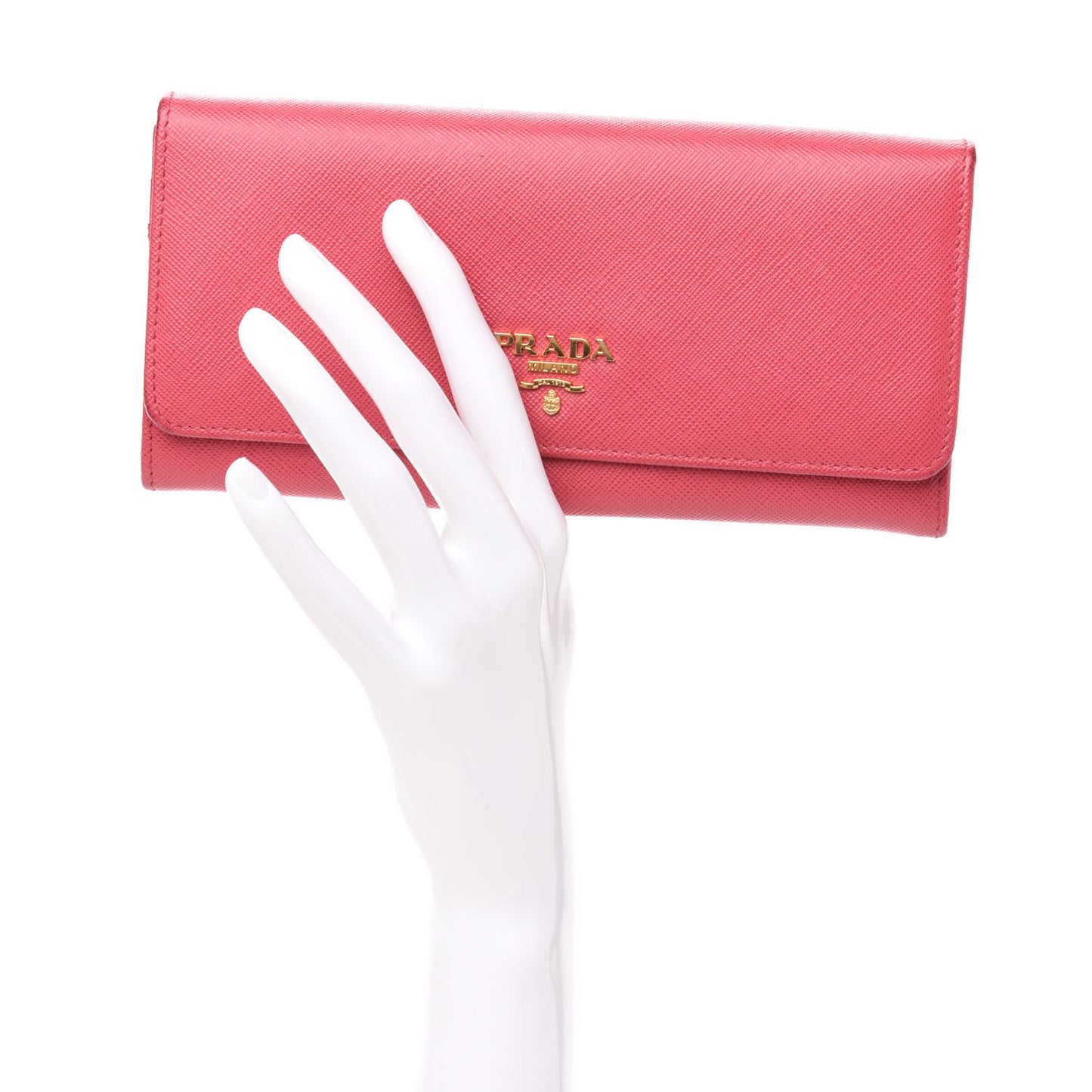 Saffiano Metal Continental Flap Wallet Peonia
