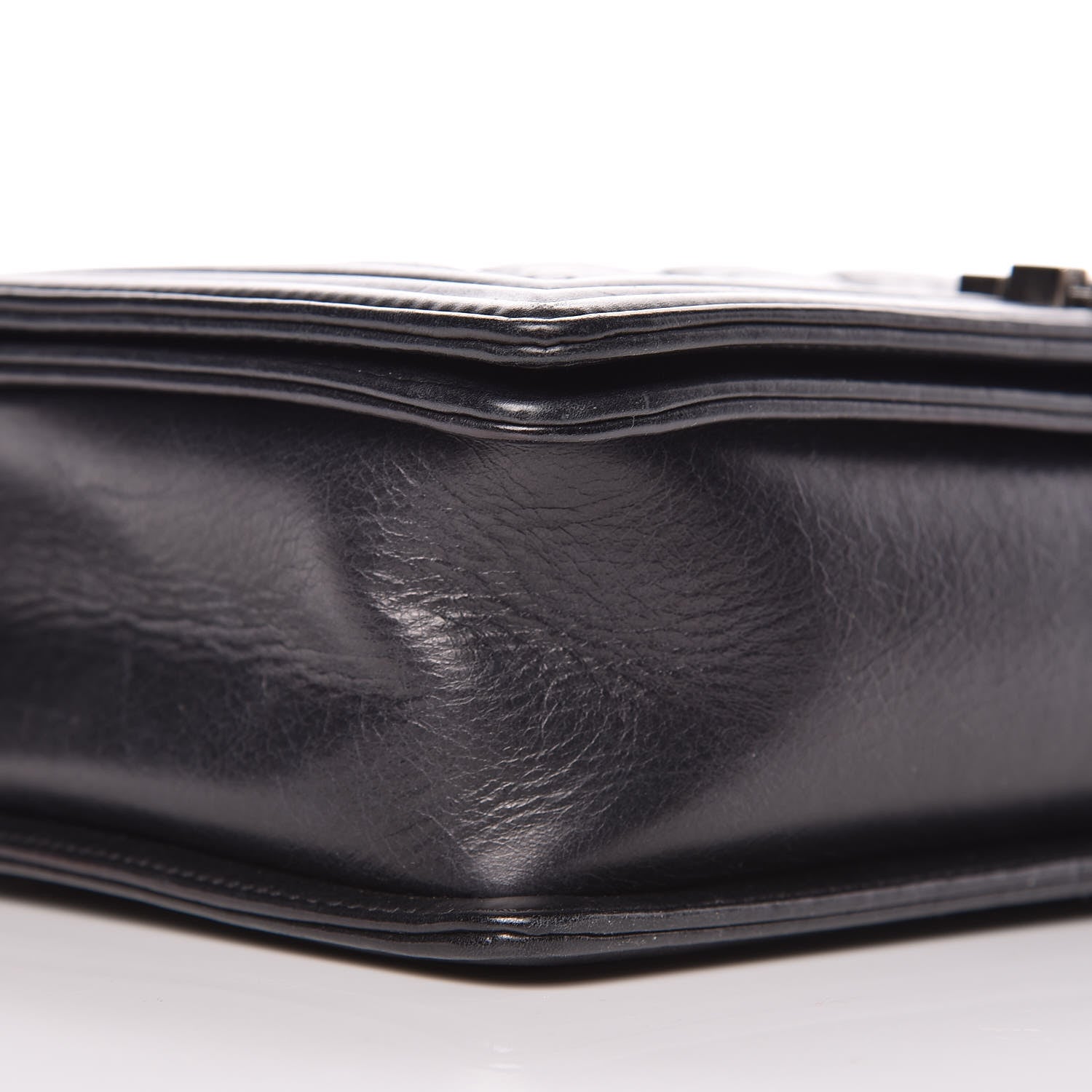 Chanel Calfskin Embossed Stitch Large Boy Flap Black 11 of 12
