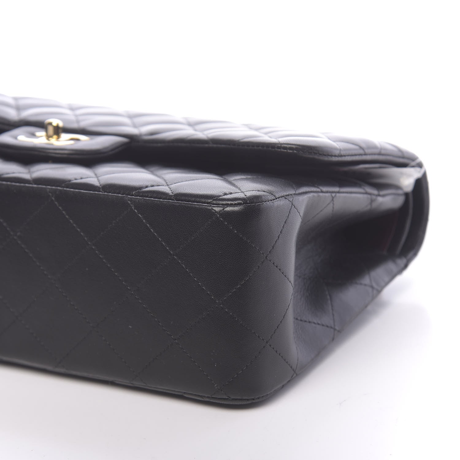Chanel Lambskin Quilted Jumbo Double Flap Black 12 of 13
