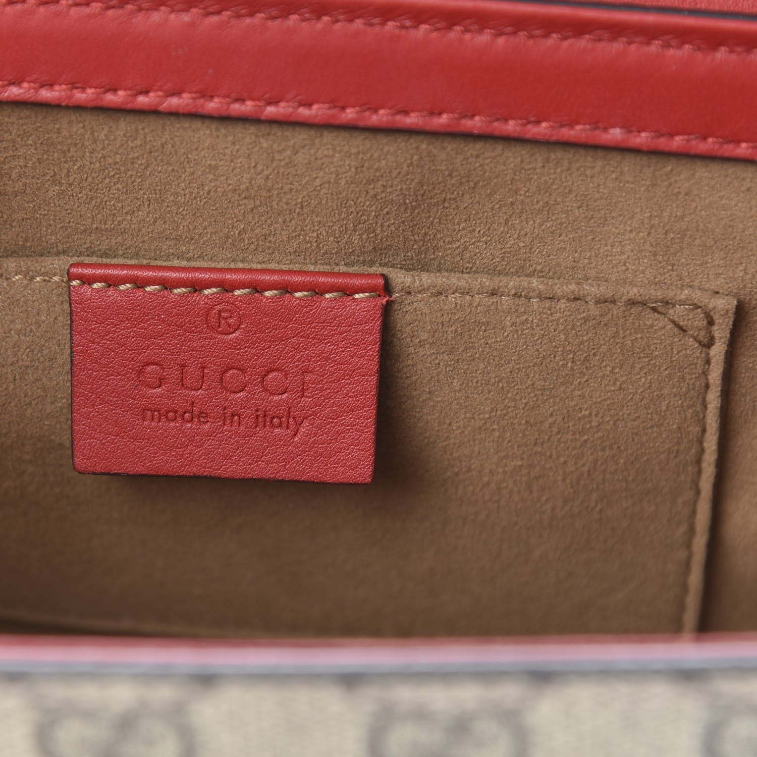 Gucci GG Supreme Monogram Calfskin Small Padlock Shoulder Bag Beige Hibiscus Red New Rosette 6 of 12