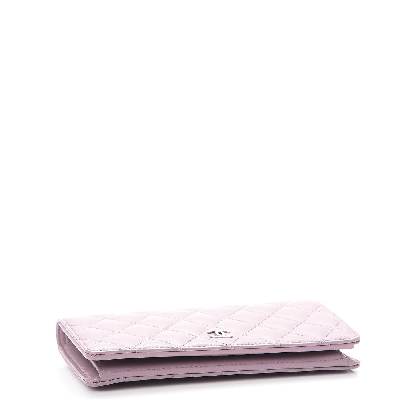 Lambskin Quilted Yen Wallet Lilac