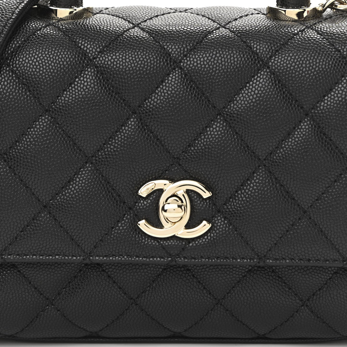 Caviar Quilted Extra Mini Coco Handle Flap Black
