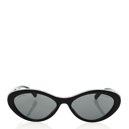 Chanel Acetate Oval Sunglasses 5416-A Black Pink 2 of 8