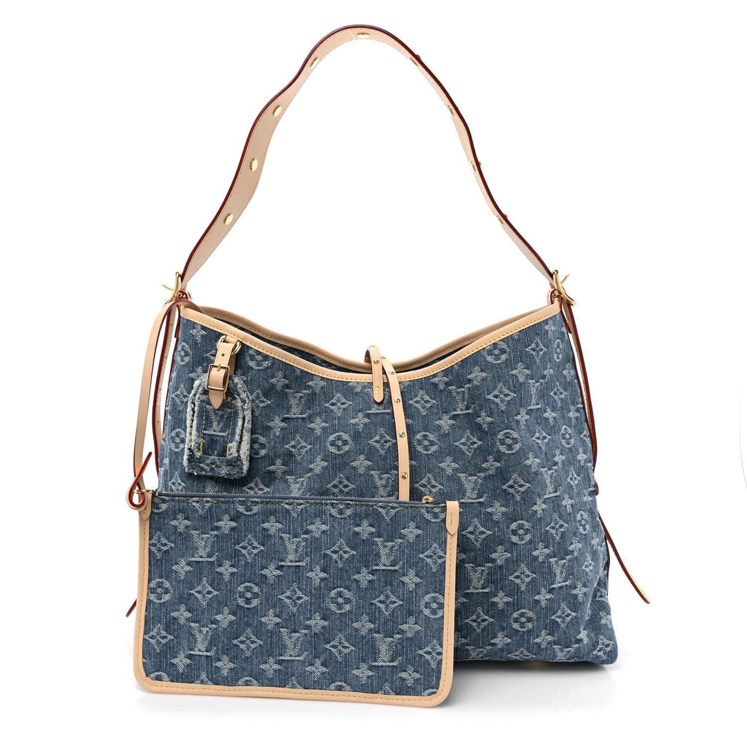 Louis Vuitton Monogram Denim CarryAll MM Blue 1 of 11