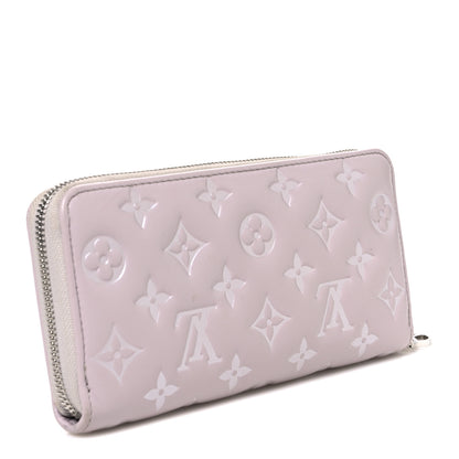 Louis Vuitton Lambskin Embossed Monogram Coussin Zippy Wallet Grey 3 of 6