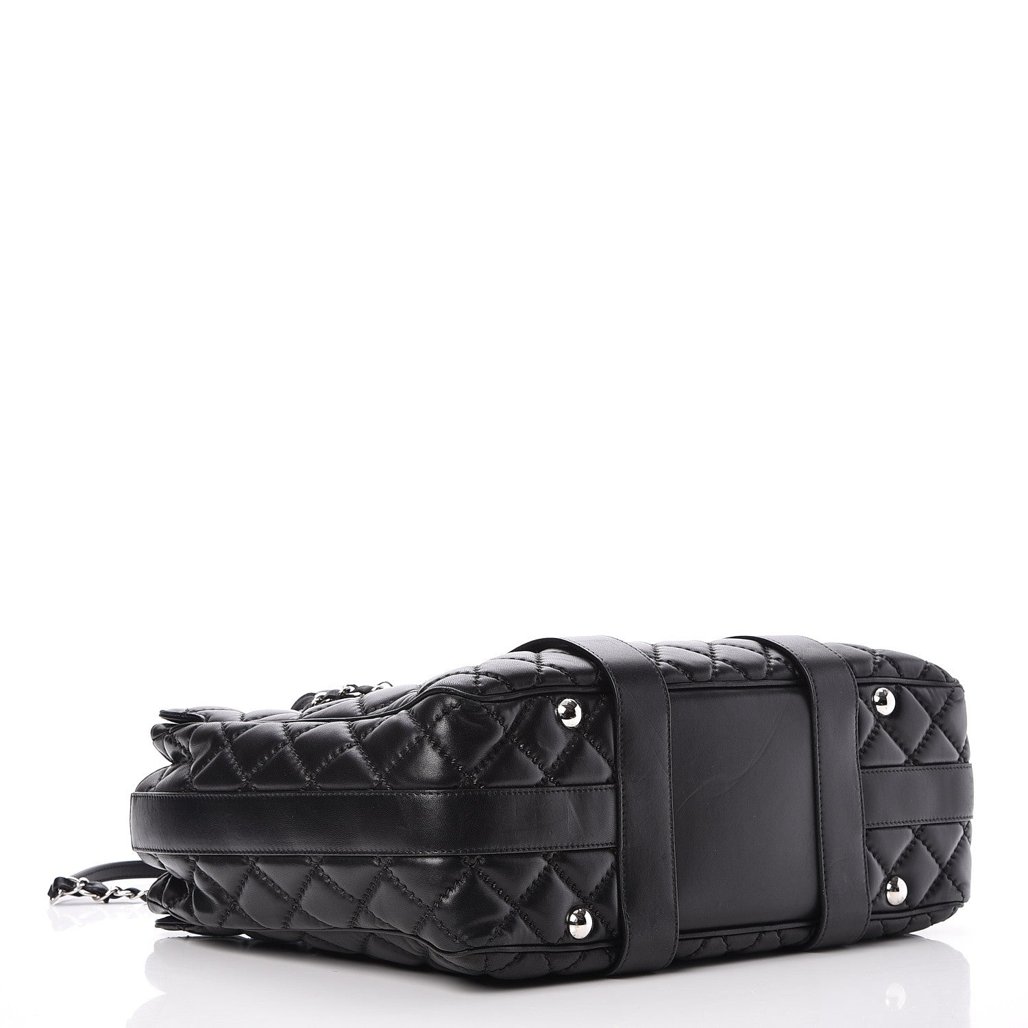 Chanel Lambskin Quilted Large Easy Carry Shopping Tote Black 4 of 8