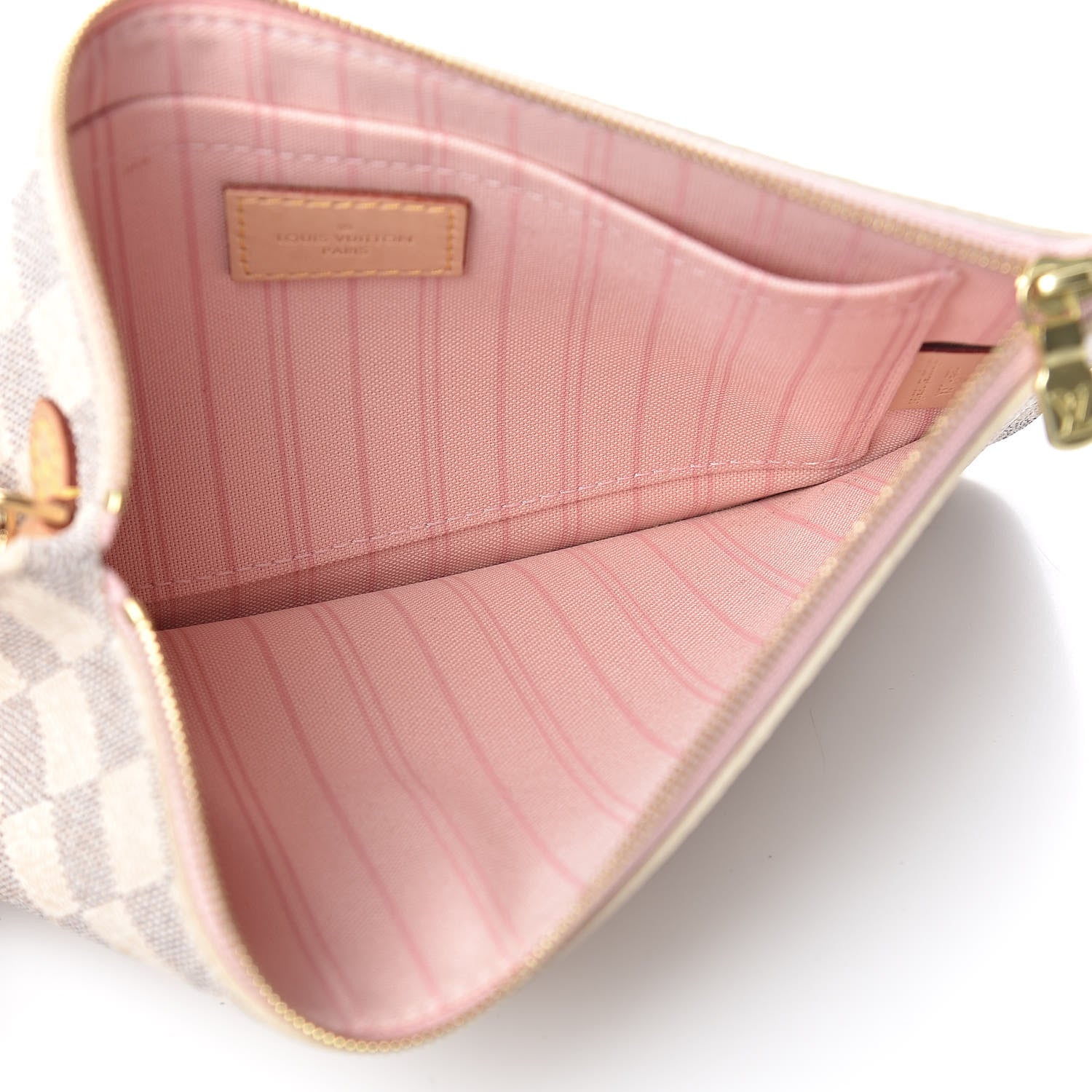 Louis Vuitton Damier Azur Neverfull MM GM Pochette Rose Ballerine 5 of 8