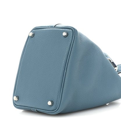 Hermes Taurillon Clemence Picotin Lock 18 PM Blue Jean 10 of 13