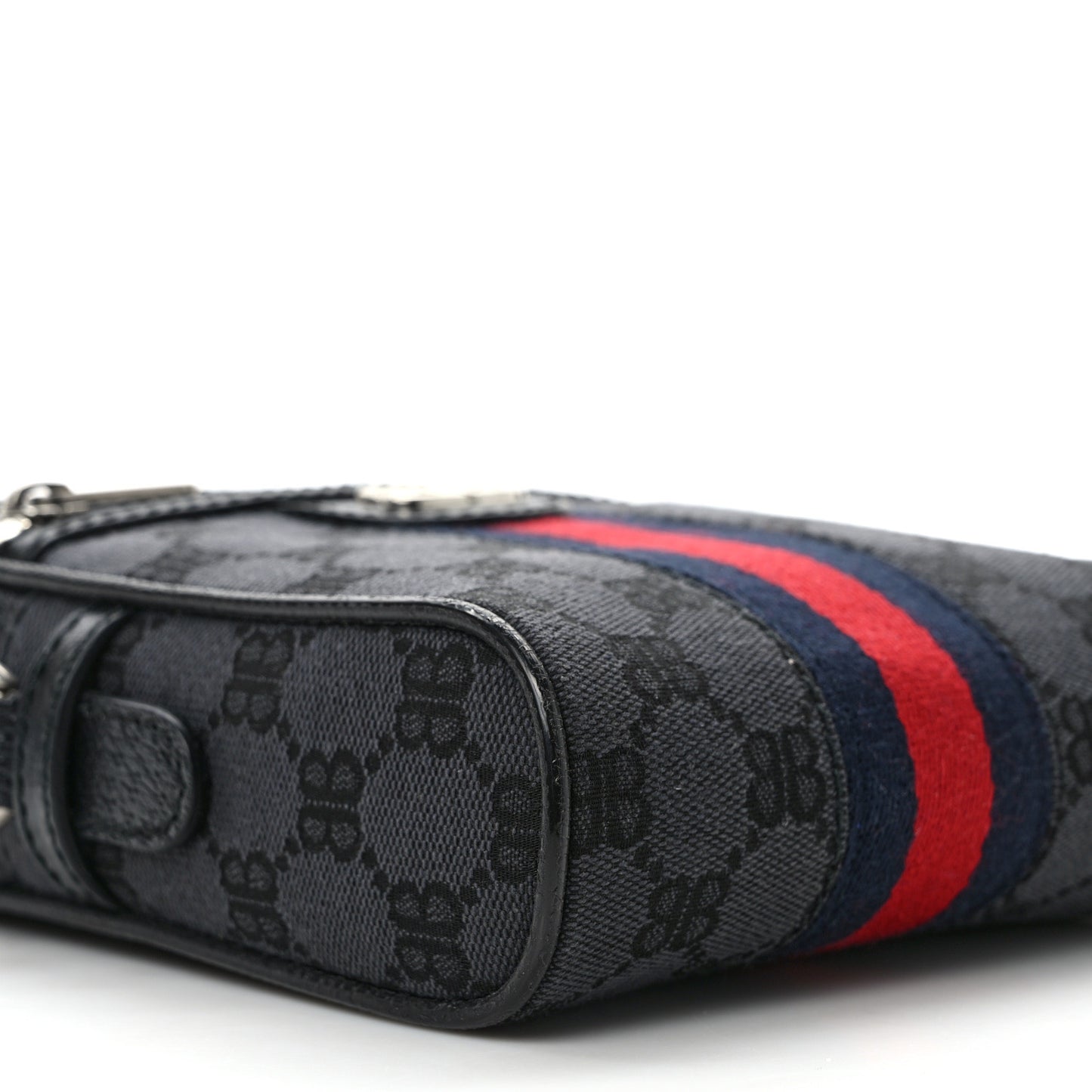 X Balenciaga BB Monogram Web Mini Ophidia Messenger Black