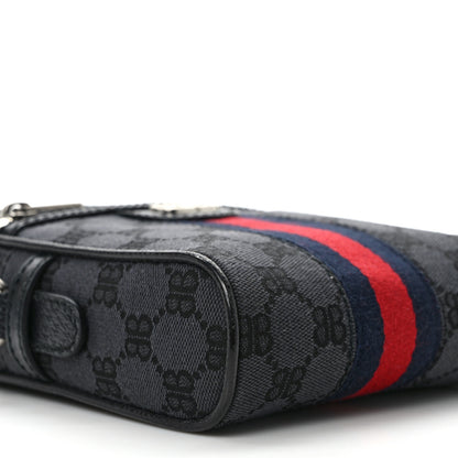 Gucci X Balenciaga BB Monogram Web Mini Ophidia Messenger Black 8 of 9