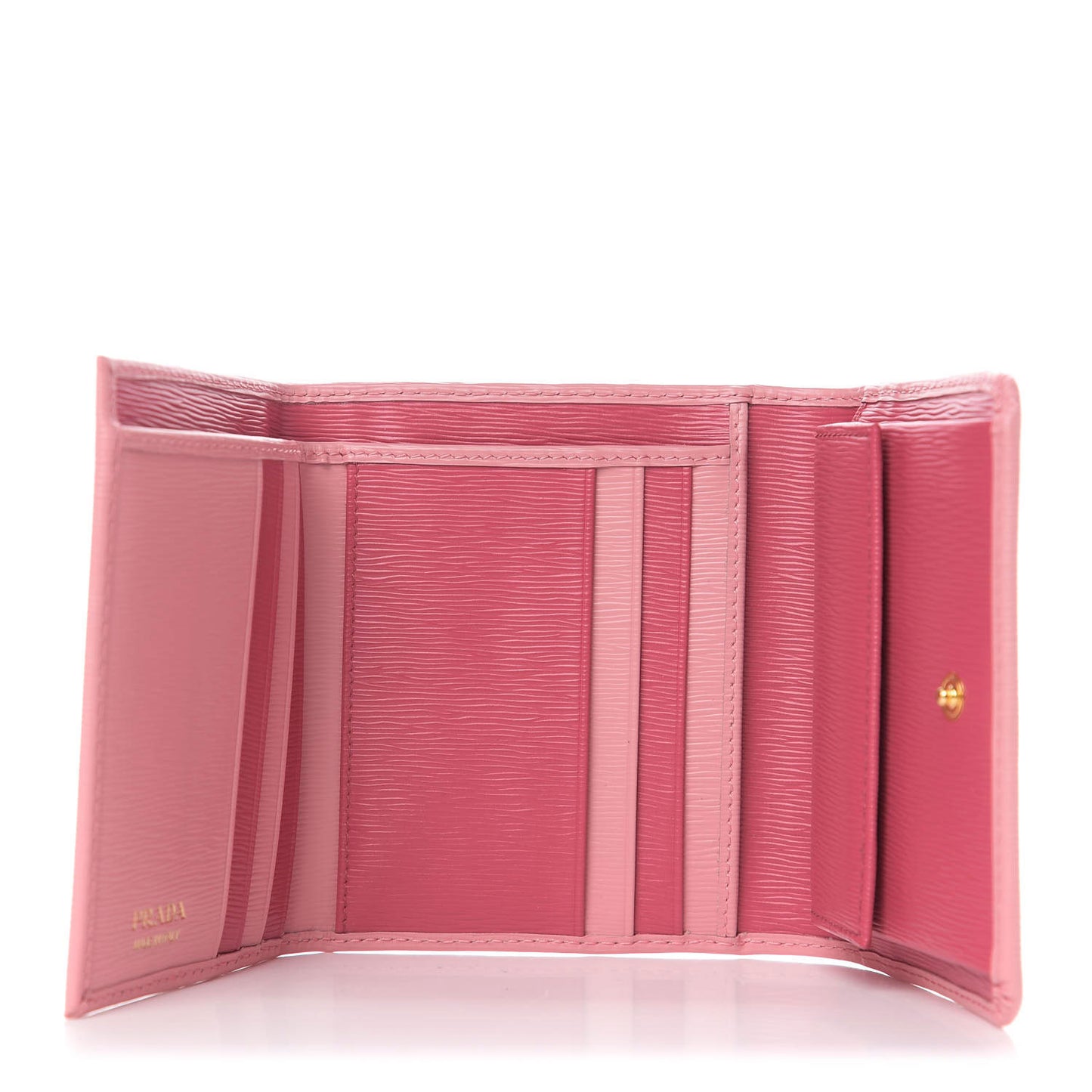 Vitello Move Bi-Color Tri-Fold Compact Wallet Petalo Peonia