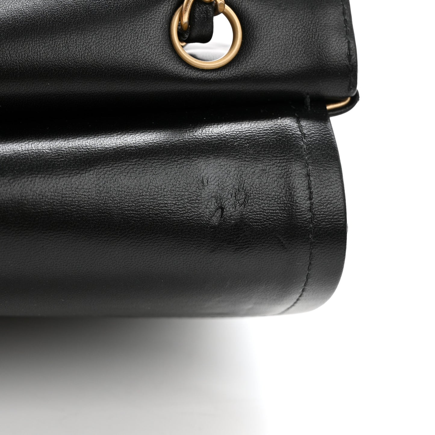 Lambskin Quilted Medium Rue Cambon Charms Double Flap Black