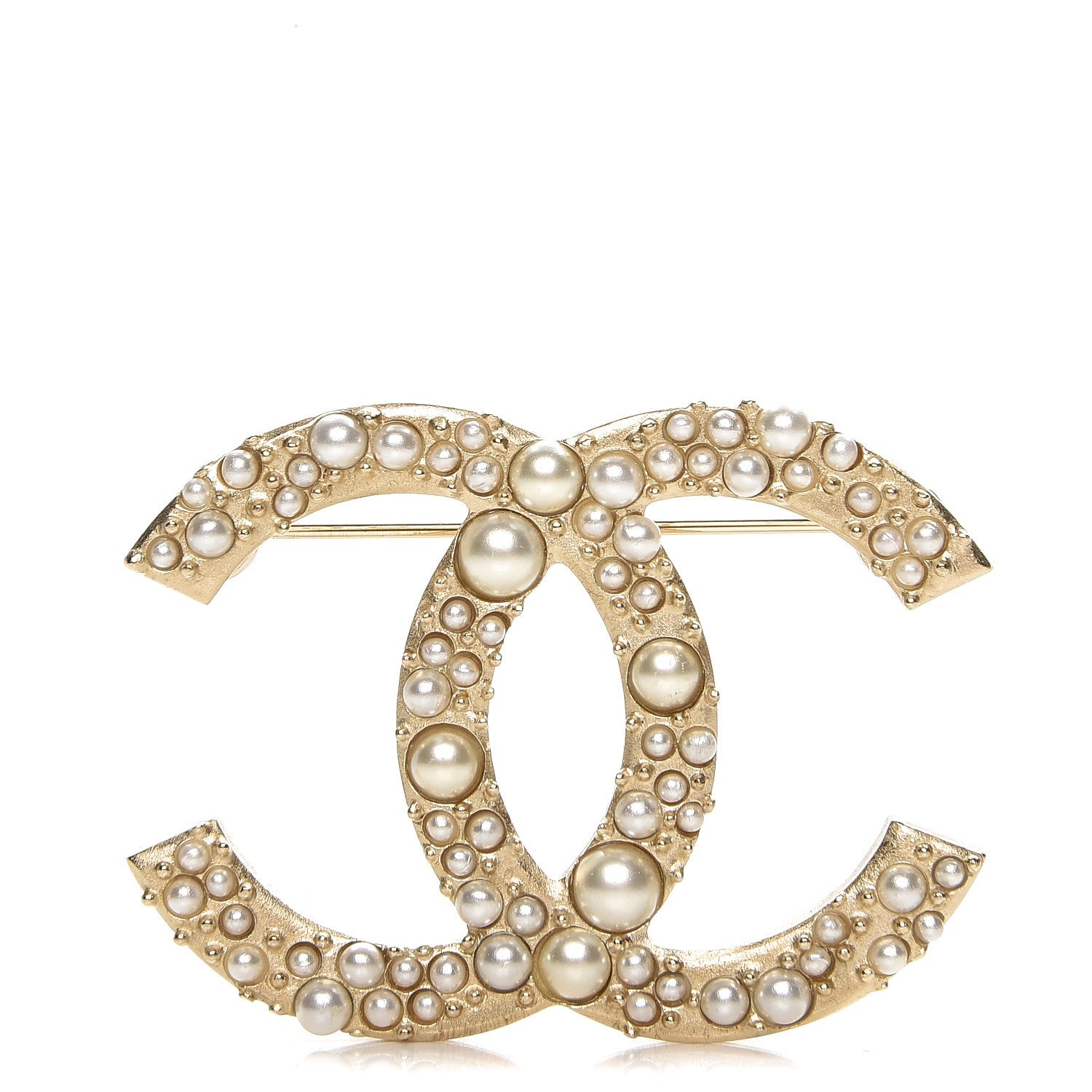 Chanel Pearl CC Brooch Light Gold 1 of 4