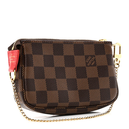 Louis Vuitton Damier Ebene 2019 Christmas Animation Mini Pochette Accessories Red 3 of 9