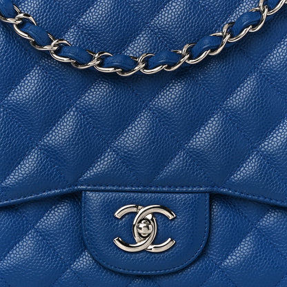 Chanel Caviar Quilted Jumbo Single Flap Blue 8 of 15