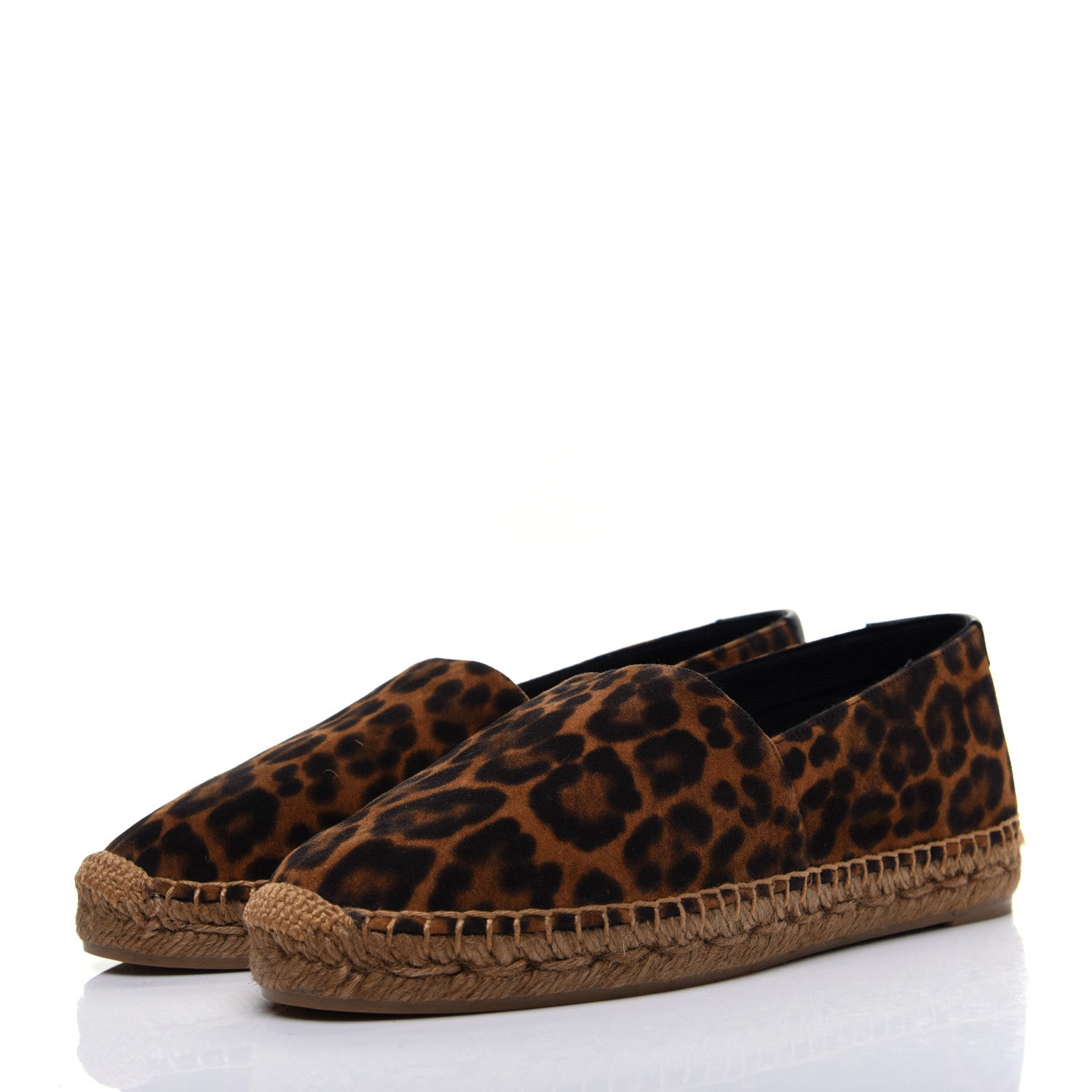 Saint Laurent Suede Leopard Print Espadrilles 36.5 Natural 5 of 13