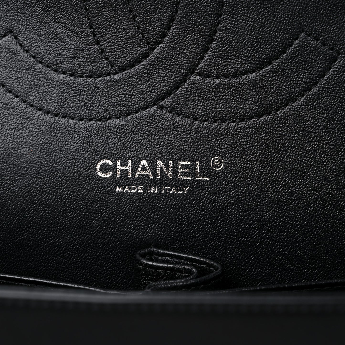 Patent Quilted Jumbo Double Flap Black