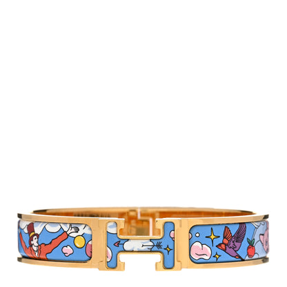 Hermes Enamel Printed Dans Les Nuages Narrow Clic Clac H Bracelet PM Flamboyante 1 of 5