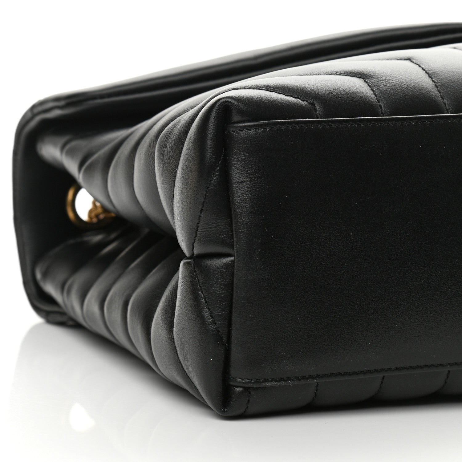 Saint Laurent Calfskin Y Quilted Monogram Medium Loulou Chain Satchel Black 9 of 10