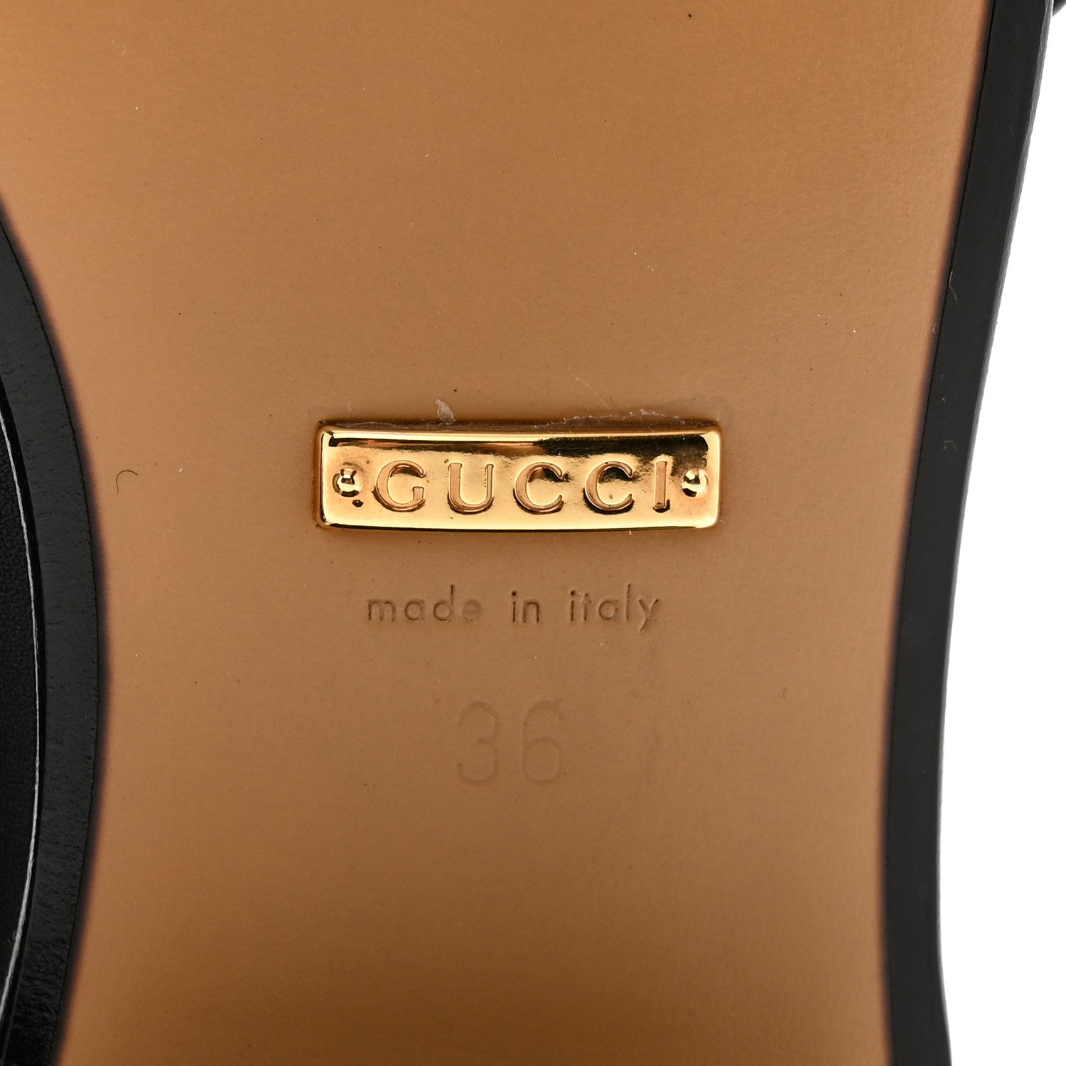 Gucci Betis Glamour Calfskin Web Pearl Embellished Peyton 35mm Loafer Pumps 36 Black 7 of 12
