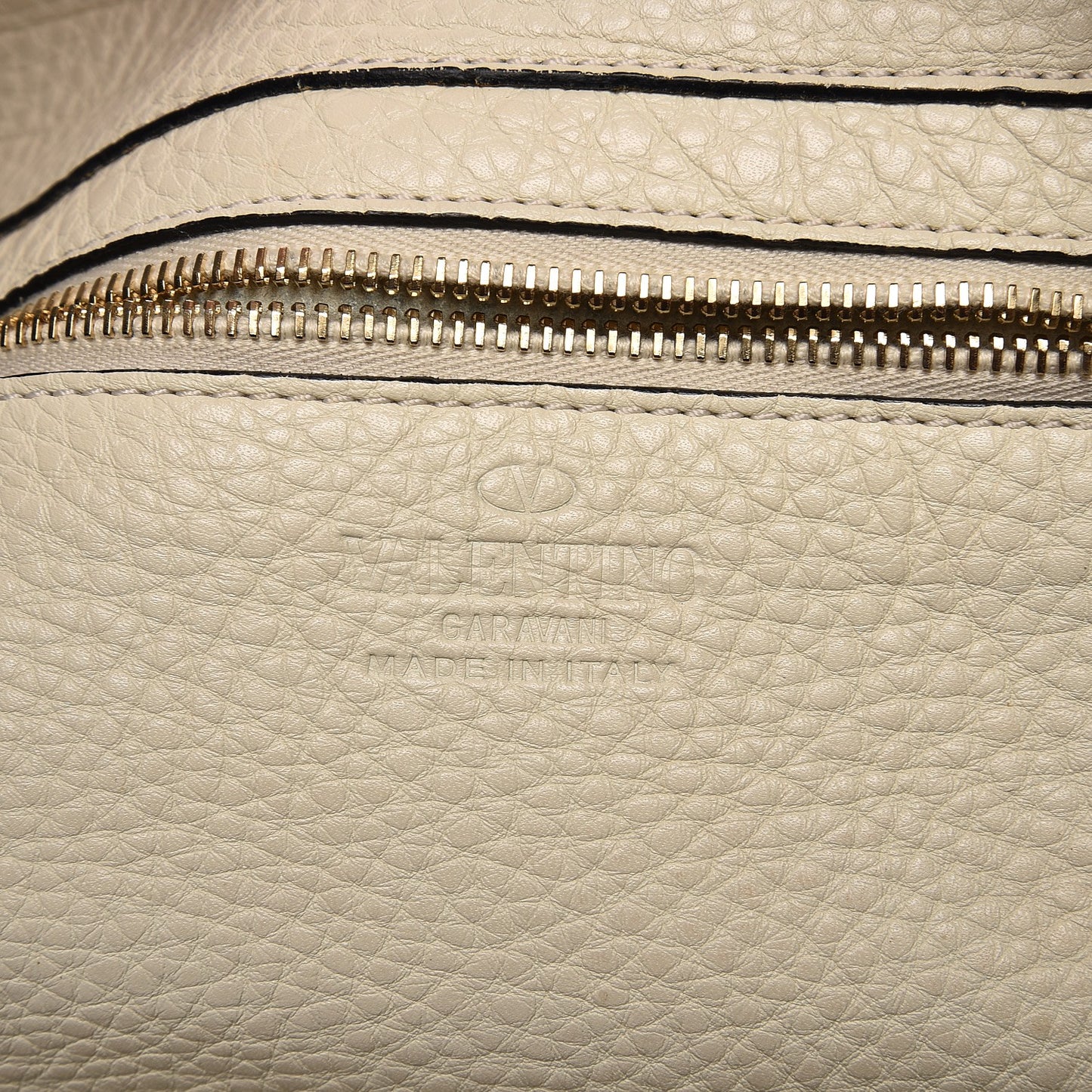 Alce Printed Calfskin Small Rockstud Tote Light Ivory