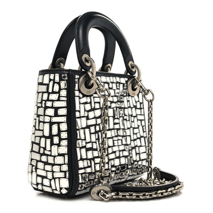 Christian Dior Smooth Calfskin Embroidered Mini Mosaic of Mirrors Lady Dior Black 3 of 11