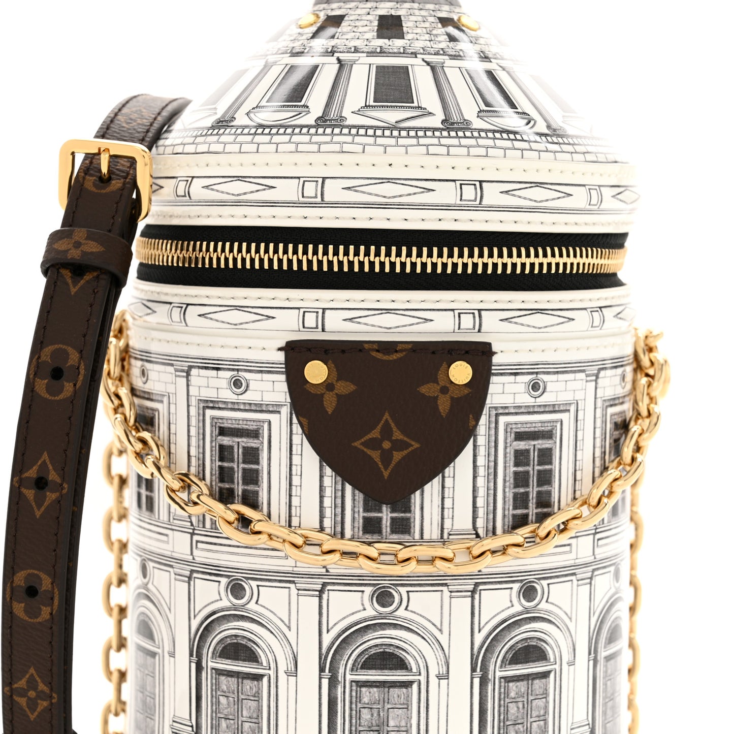 X FORNASETTI Calfskin Architettura Cannes Black White