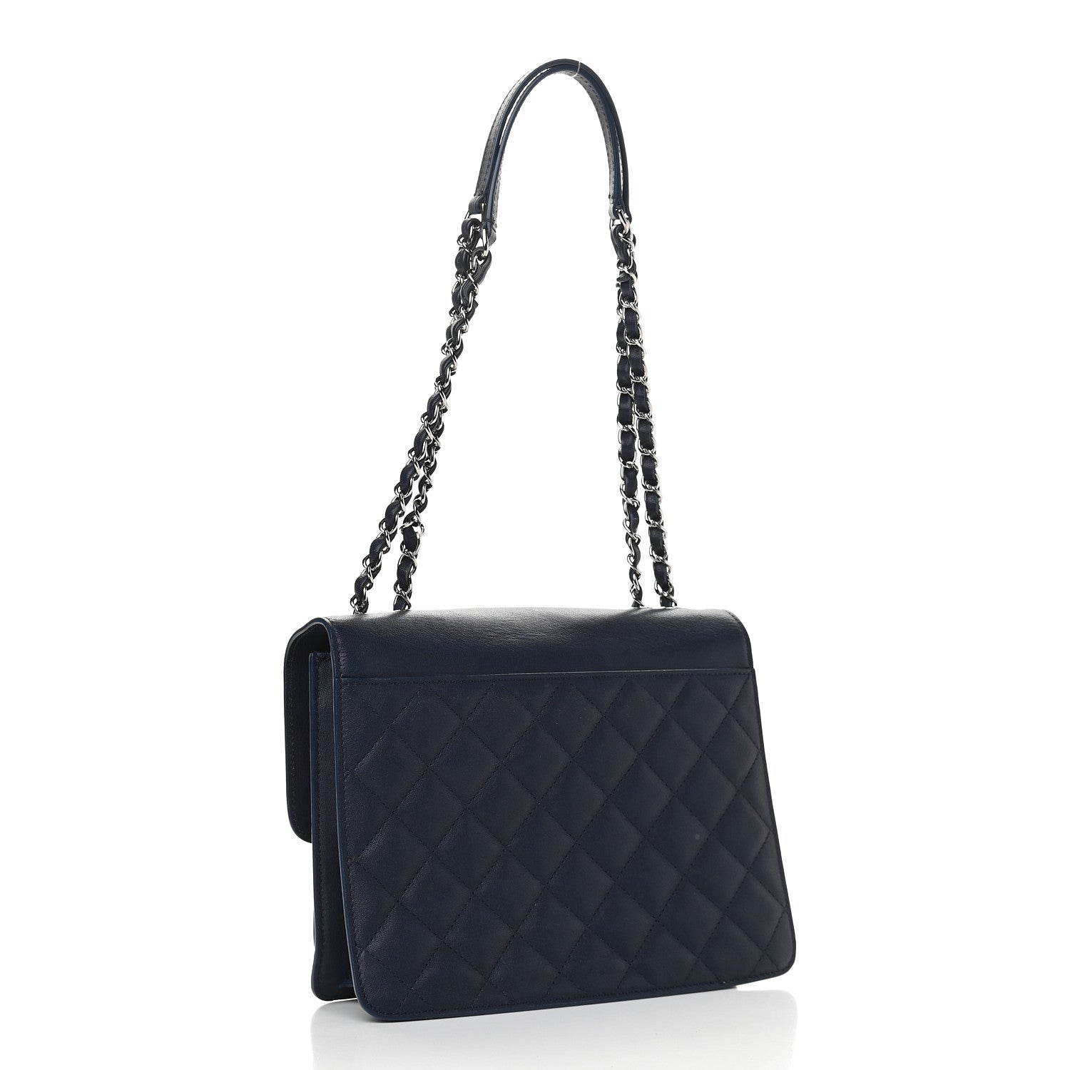 Chanel Goatskin Quilted Large CC Box Flap Navy 2 of 9