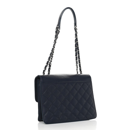 Chanel Goatskin Quilted Large CC Box Flap Navy 2 of 9