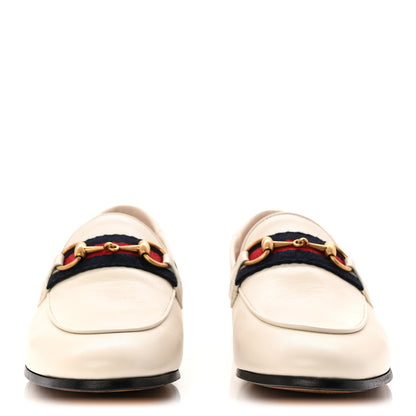 Gucci Malaga Kid Web Womens Horsebit Loafers 35 Mystic White 3 of 10