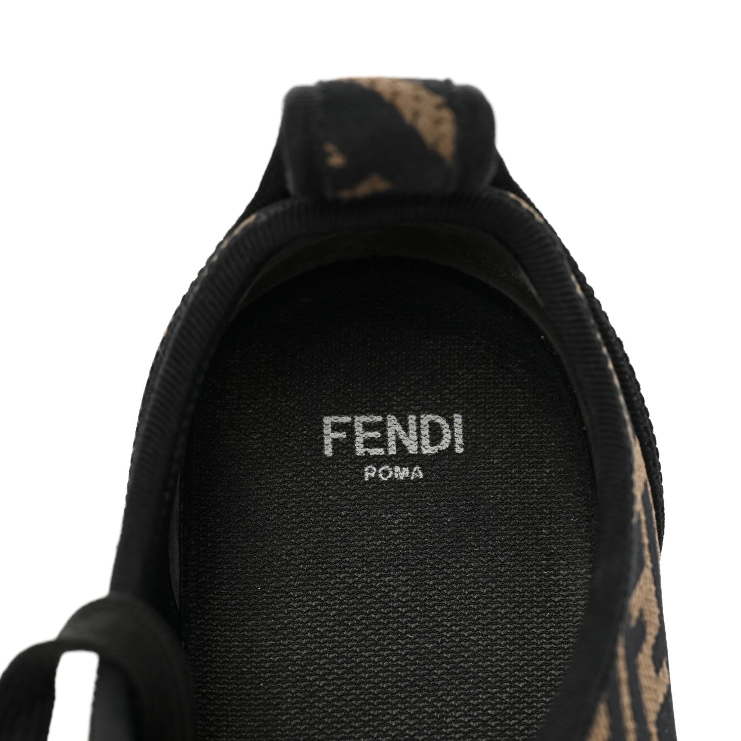 Fendi Fabric FF Micro-Perforated Rise Low Top Sneakers 39 Tobacco Black 8 of 11