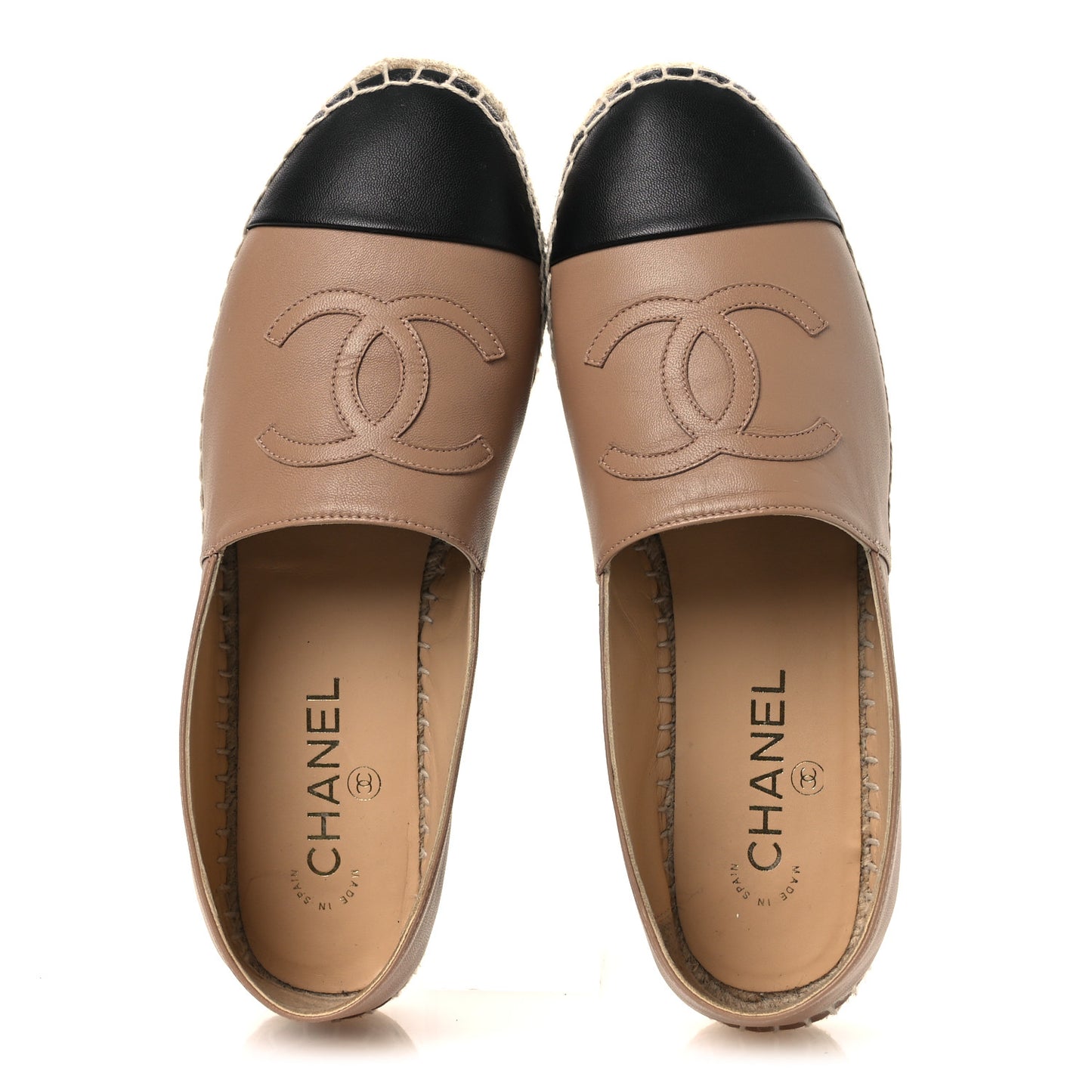Lambskin CC Espadrilles 40 Beige Black